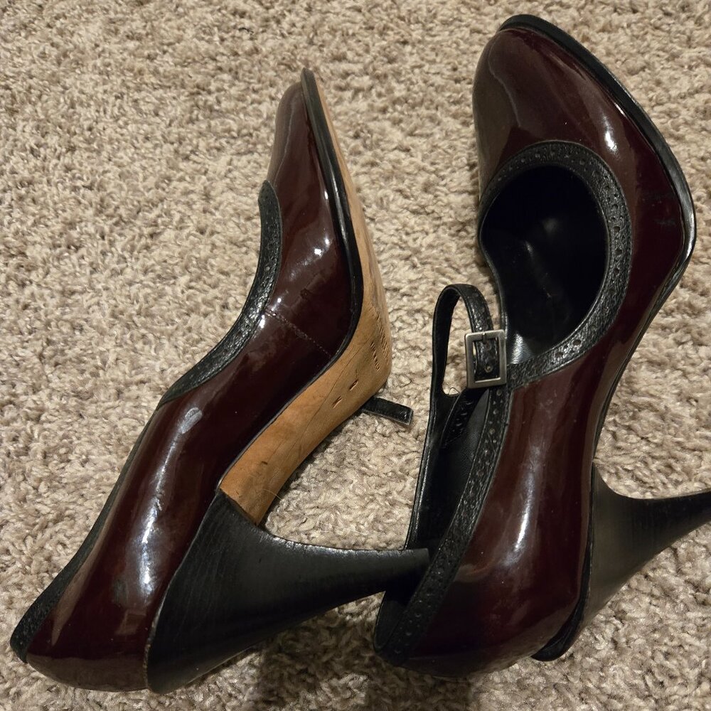 Anne Klein New York Mary Jane Heels Size 8.5, Cranberry! - Picture 4 of 5